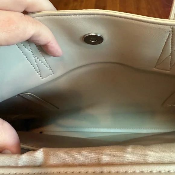 Calpak tote with laptop and device storage, taupe - Picture 4 of 15